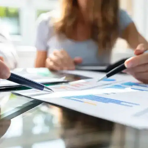 Reviewing financial charts