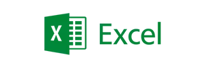 The image shows the Microsoft Excel logo with a green icon featuring an "X" and the word "Excel" in green text.